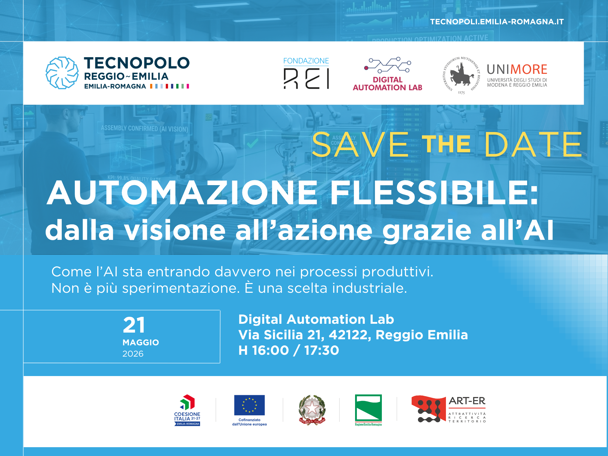SAVE THE DATE EVENTO AI MAGGIO